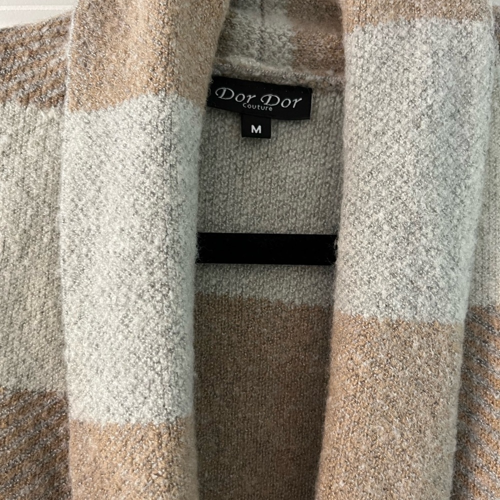 Checkered Open Front Cardigan - Picture 3 of 5